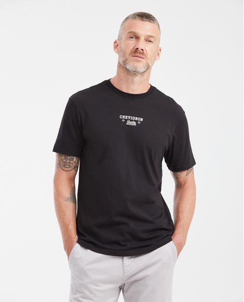 Camiseta Slim Fit Cuello Redondo con Estampado en Algodón para Hombre