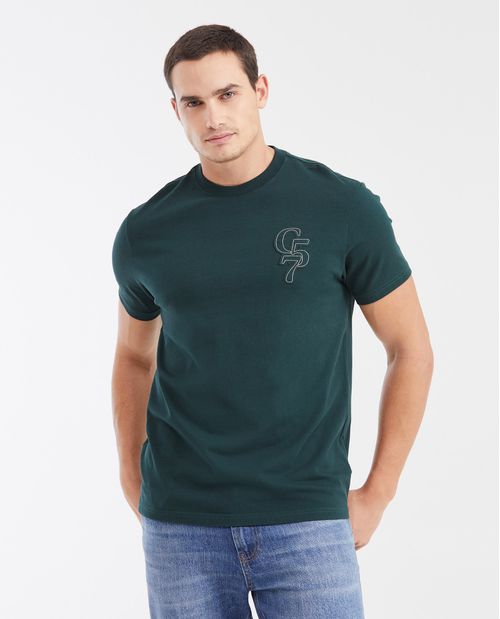 Camiseta Classic Fit Cuello Redondo con Estampado para Hombre