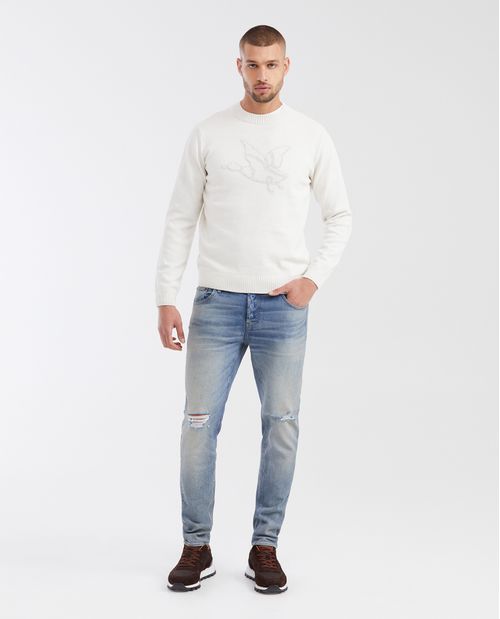 Suéter Tejido con Cuello Redondo para Hombre