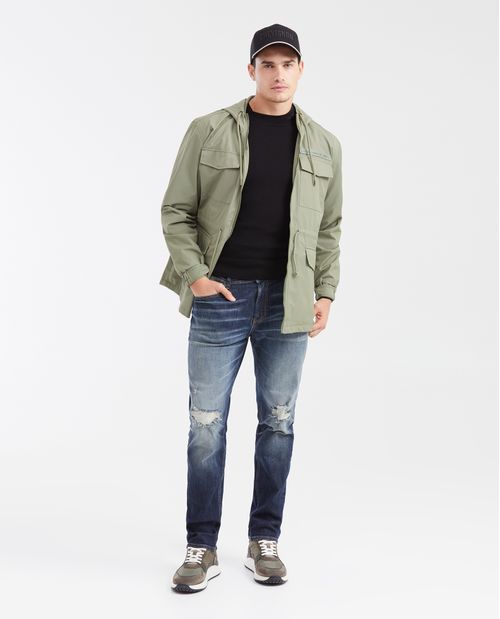 Jean Straight Fit Tiro Medio Boot Cut Azul Ultra Oscuro para Hombre