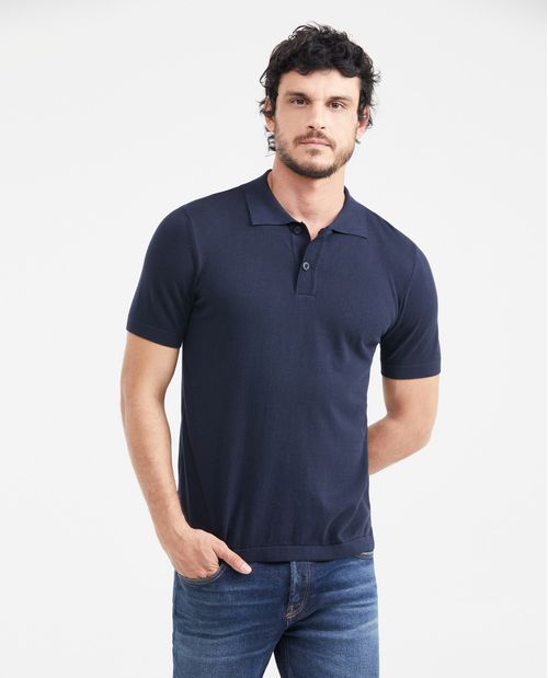 Camiseta Polo Tejida Straight Fit para Hombre