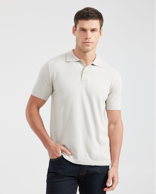 Camiseta Polo Tejida Straight Fit para Hombre