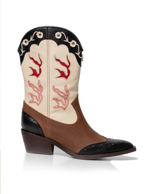 Botas Texana de Caña Baja en Cuero para Mujer