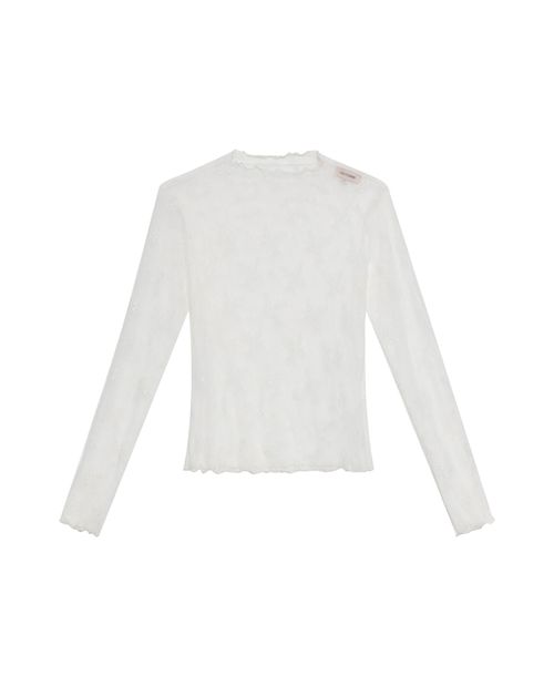 Camiseta Manga Larga con Transparencia para Mujer