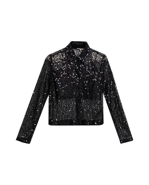 Camisa de Lentejuelas Silueta Regular para Mujer