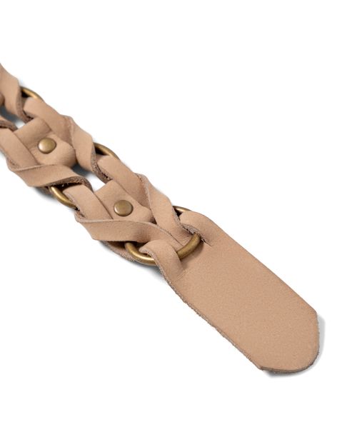 Cinturón Delgado en Cuero con Argollas Metálicas para Mujer