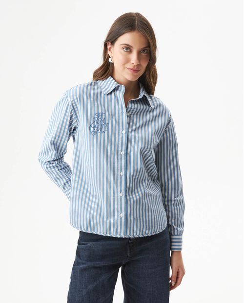 Camisa Silueta Recta de Rayas para Mujer