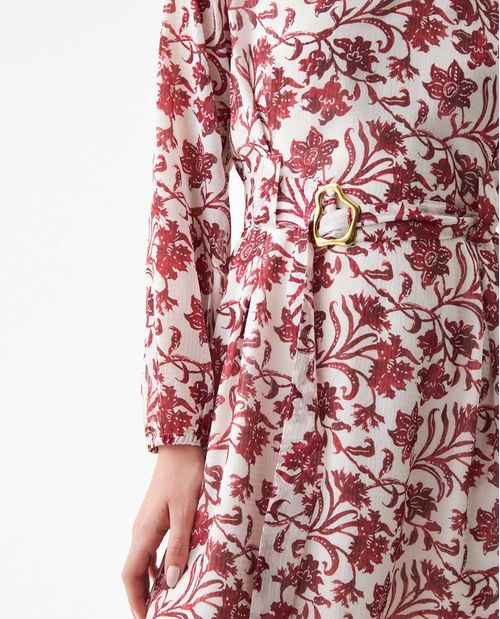 Vestido Largo Semi Ajustado Manga Larga para Mujer