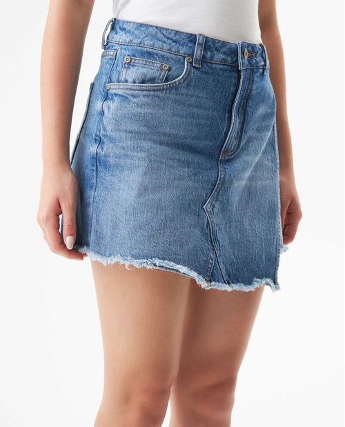 Falda Tipo Cargo en Denim para Mujer