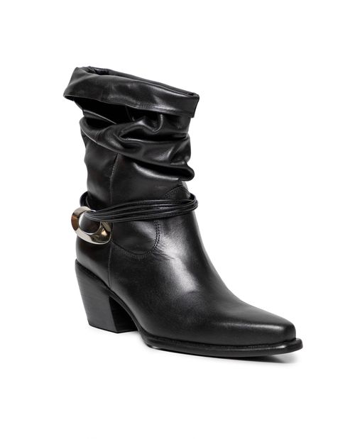 Botas Texana de Caña Baja en Cuero para Mujer