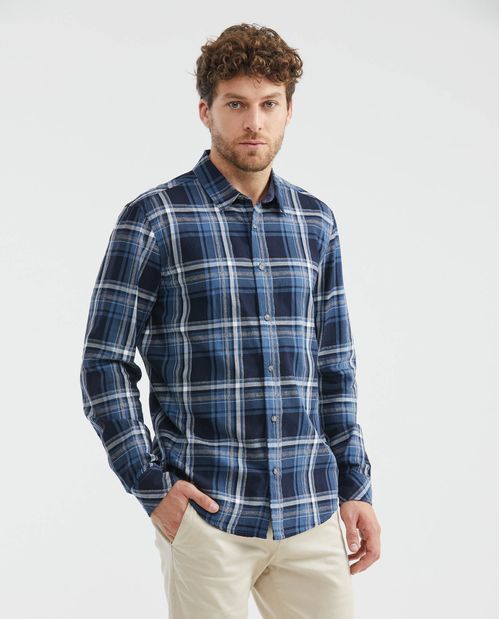 Camisa de Hombre, Slim Fit Manga Larga - Cuadros