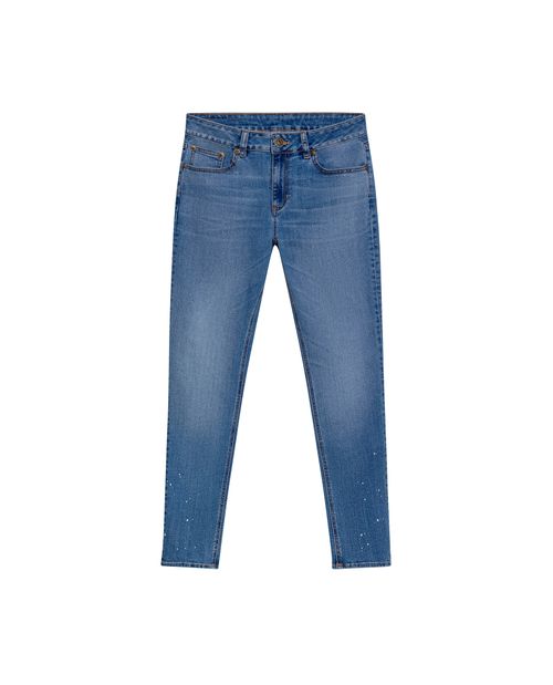 Jean Cosmo Tiro Alto para Mujer en Mezcla de Algodón y Poliéster, Marítimo