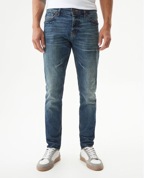 Jean Rider Skinny Fit Tiro Bajo para Hombre en Algodón, Bitácora