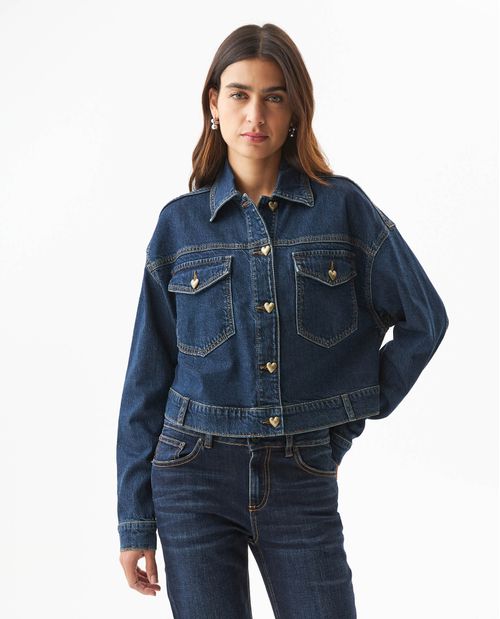 Chaqueta Tipo Trucker en Denim para Mujer