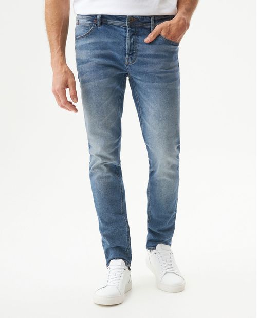Jean Rider Skinny Fit Tiro Bajo para Hombre en Algodón Reciclado, Nocturno