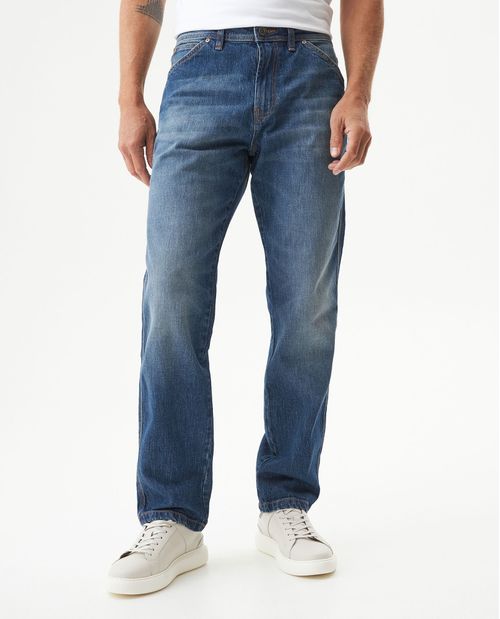 Jean Revenge Straight Fit Tiro Súper Alto para Hombre en Algodón, Navegante