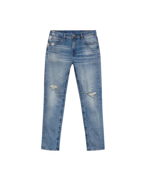 Jean Famous Skinny Fit Tiro Medio para Hombre en Algodón, Brújula