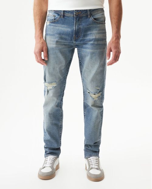 Jean Famous Skinny Fit Tiro Medio para Hombre en Algodón, Brújula