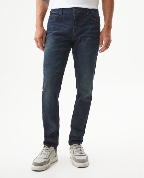 Jean Rider Skinny Fit Tiro Bajo para Hombre en Algodón y Poliéster, Bote