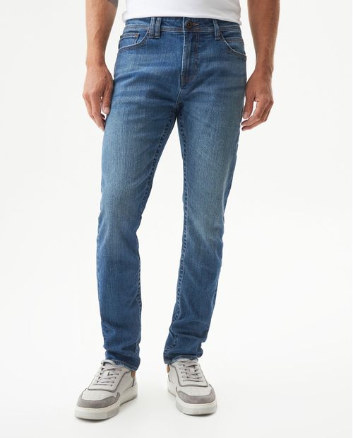 Jean Famous Skinny Fit Tiro Medio para Hombre en Algodón, Rompeolas