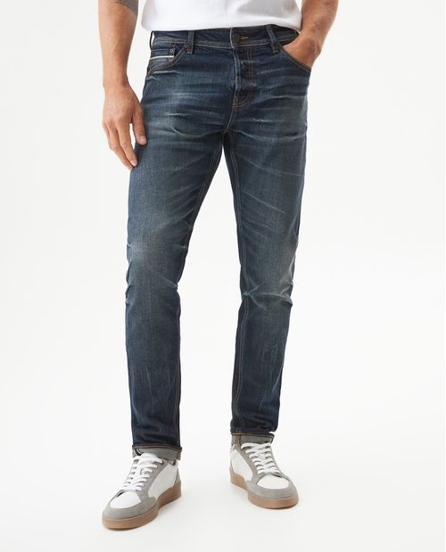 Jean Rider Heritage Skinny Fit Tiro Bajo para Hombre en Algodón, Real