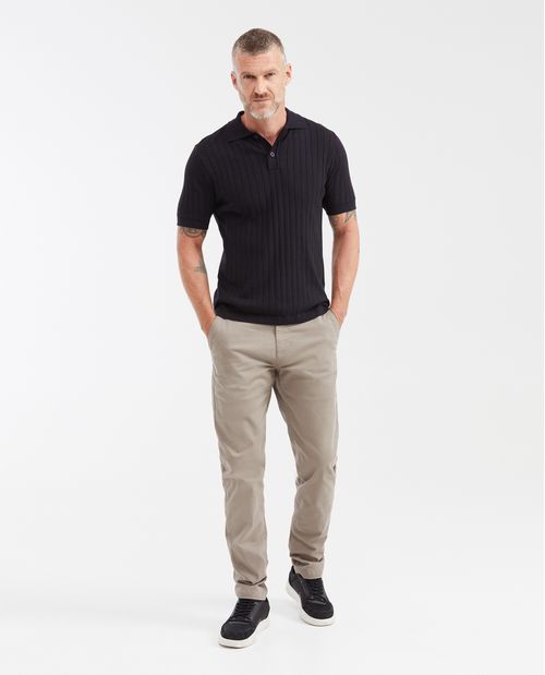 Camiseta Polo Tejida Straight Fit para Hombre
