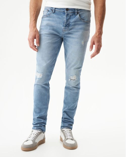 Jean Rider Skinny Fit Tiro Bajo para Hombre en Mezcla de Algodón Reciclado y Algodón, Lancha