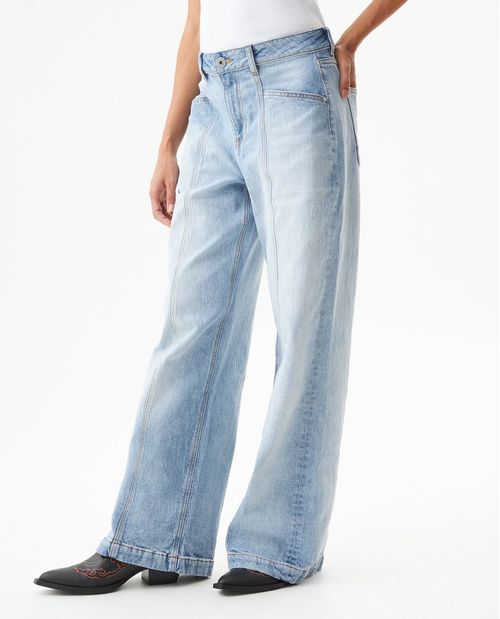 Jean Special Fit Wide Leg Tiro Súper Alto para Mujer en Algodón, Noche