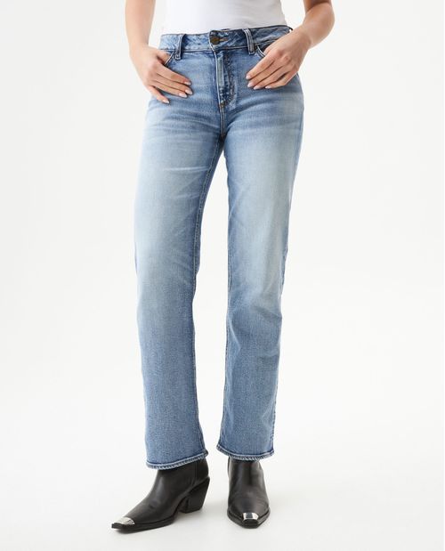 Jean Cosmo Heritage Tiro Alto para Mujer en Algodón y Poliéster, Brillante