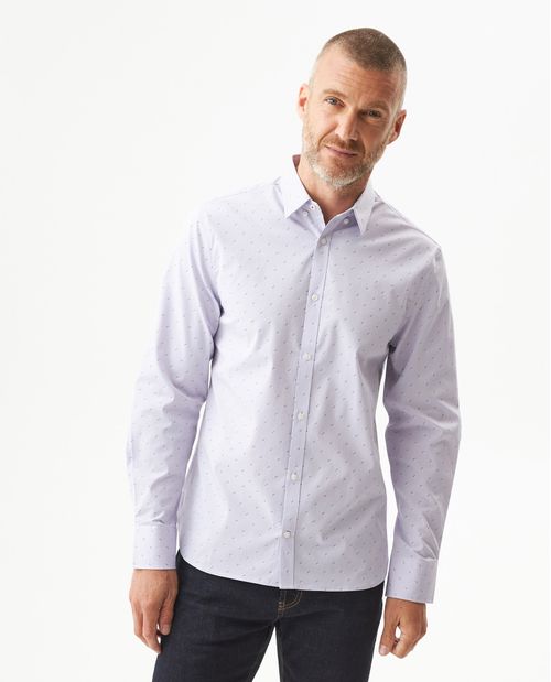 Camisa Mini Print Manga Larga para Hombre