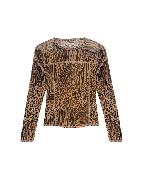 Camiseta Manga Larga con Transparencia para Mujer