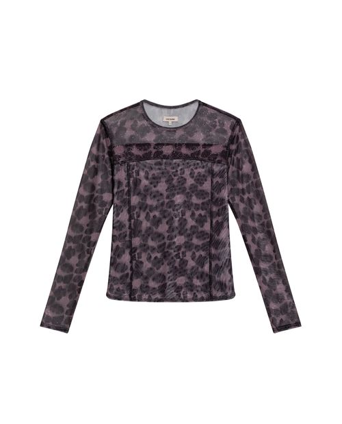 Camiseta Manga Larga con Transparencia para Mujer