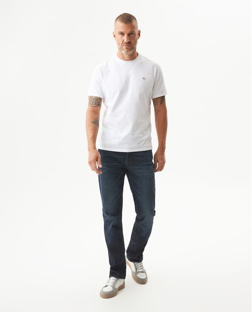 Jean Morrison Slim Fit para Hombre Tiro Medio en Algodón Reciclado, Marítimo