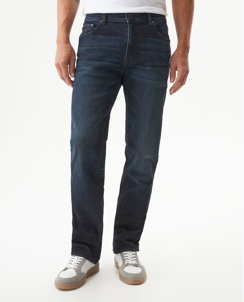Jean Morrison Slim Fit para Hombre Tiro Medio en Algodón Reciclado, Marítimo