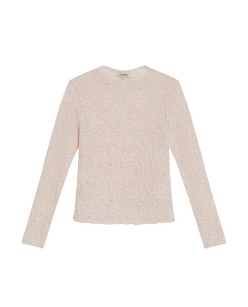 Camiseta Manga Larga con Transparencia para Mujer