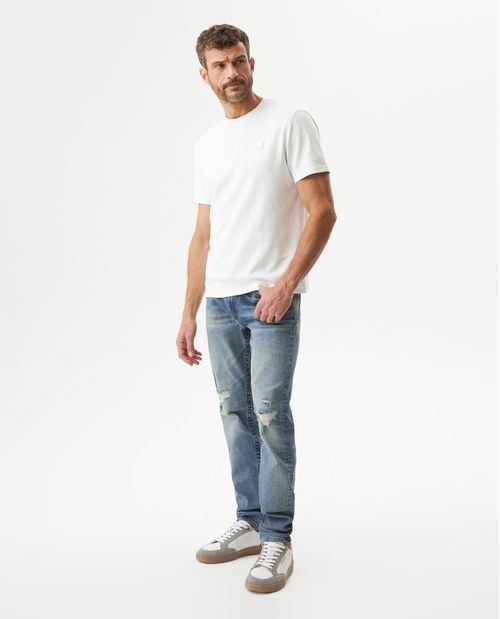 Jean Famous Skinny Fit Tiro Medio para Hombre en Algodón, Brújula