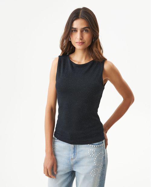 Camiseta con Escote Almendrado y Sin Mangas para Mujer