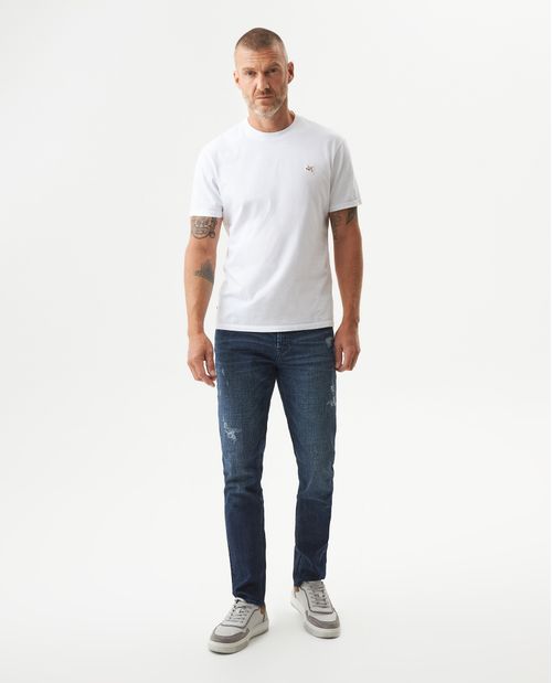 Jean Rider Skinny Fit Tiro Bajo para Hombre en Algodón, Brillante
