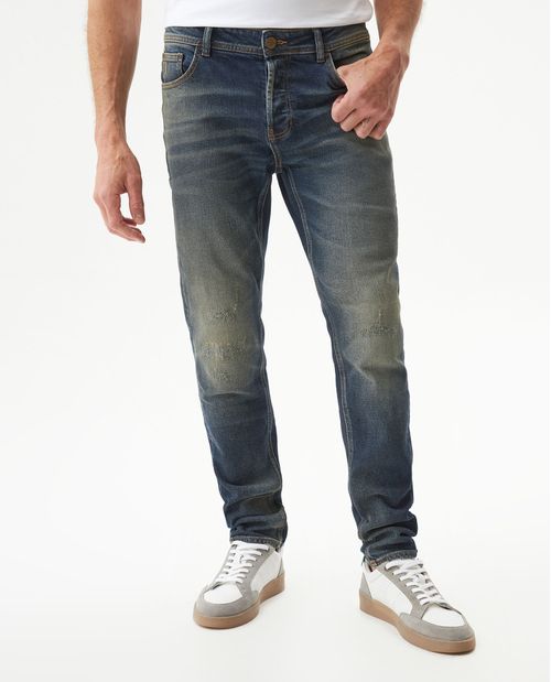 Jean Rider Heritage Skinny Fit Tiro Bajo para Hombre en Algodón y Poliéster, Enjoyado