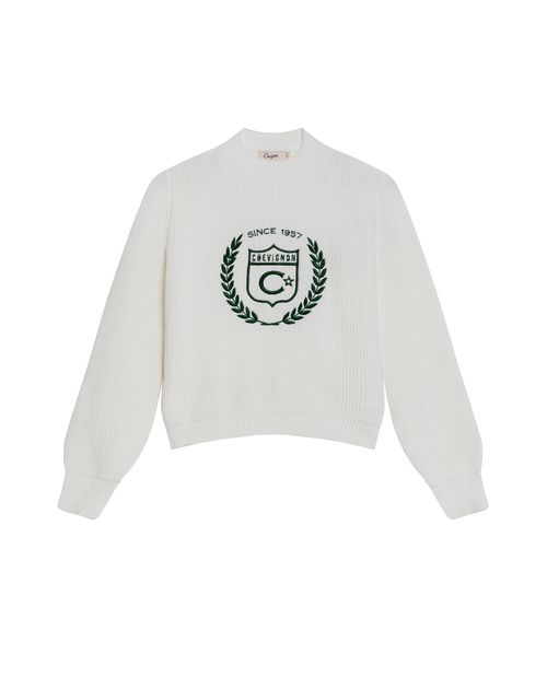 Suéter Tejido De Silueta Básica con Bordado para Mujer