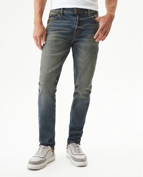 Jean Rider Heritage Skinny Fit Tiro Bajo para Hombre en Algodón y Poliéster, Prestigio