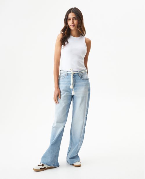Jean Special Fit Wide Leg Tiro Alto para Mujer en Algodón, Radiante