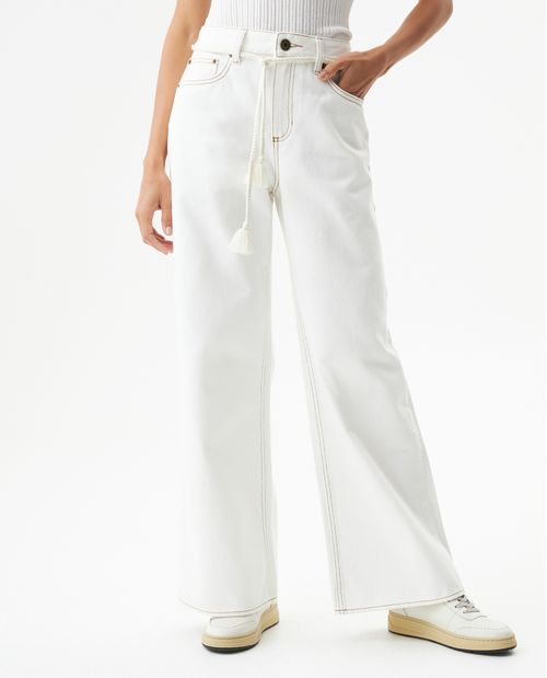 Jean Special Fit Wide Leg Tiro Alto para Mujer en Algodón, Lujo