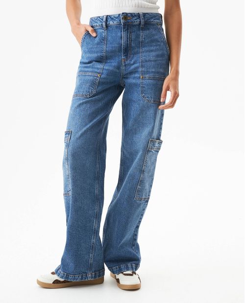 Jean Special Fit Wide Leg Tiro Alto para Mujer en Mezcla de Algodón y Tencel, Velada