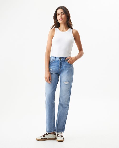 Jean Rusty Tiro Bajo para Mujer en Algodón, Travesía