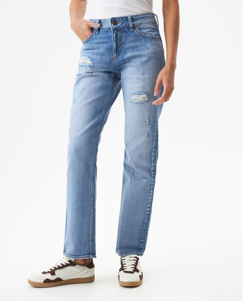 Jean Rusty Tiro Bajo para Mujer en Algodón, Travesía