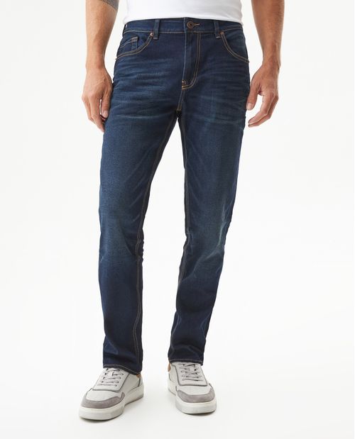 Jean Morrison Slim Fit Tiro Medio para Hombre en Algodón, Boya