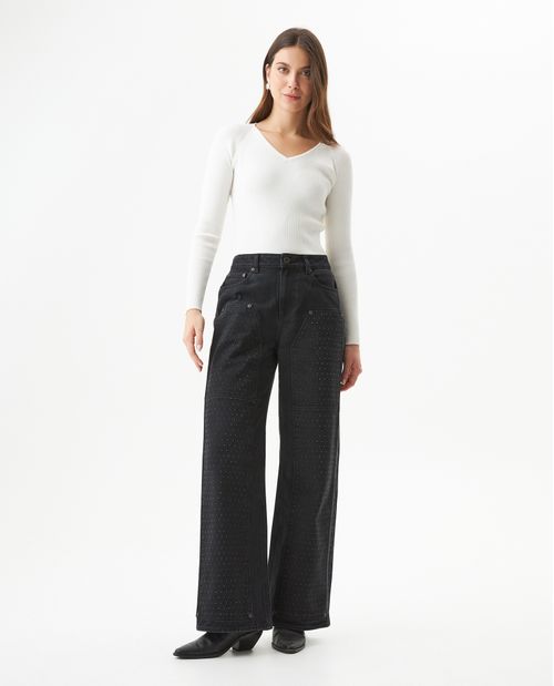 Jean Special Fit Wide Leg Tiro Súper Alto para Mujer en Mezcla de Algodón y Viscosa, Gala