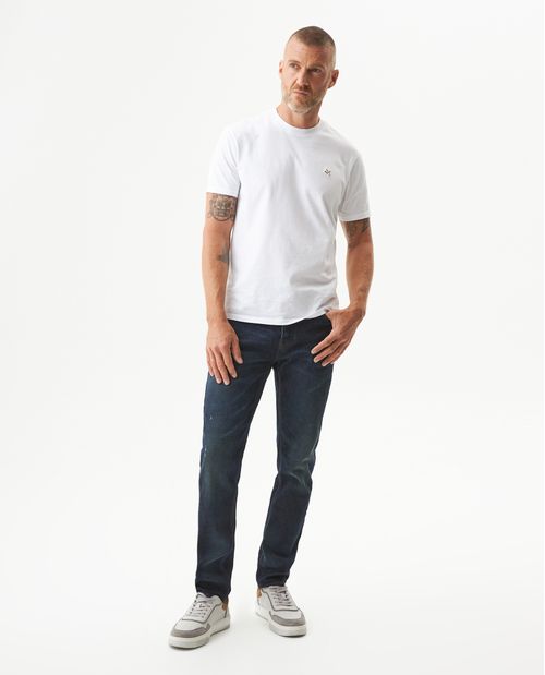 Jean Rider Skinny Fit Tiro Bajo para Hombre en Algodón y Poliéster, Bote