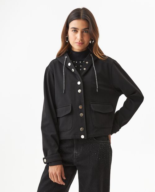 Chaqueta Silueta Recta con Capucha para Mujer